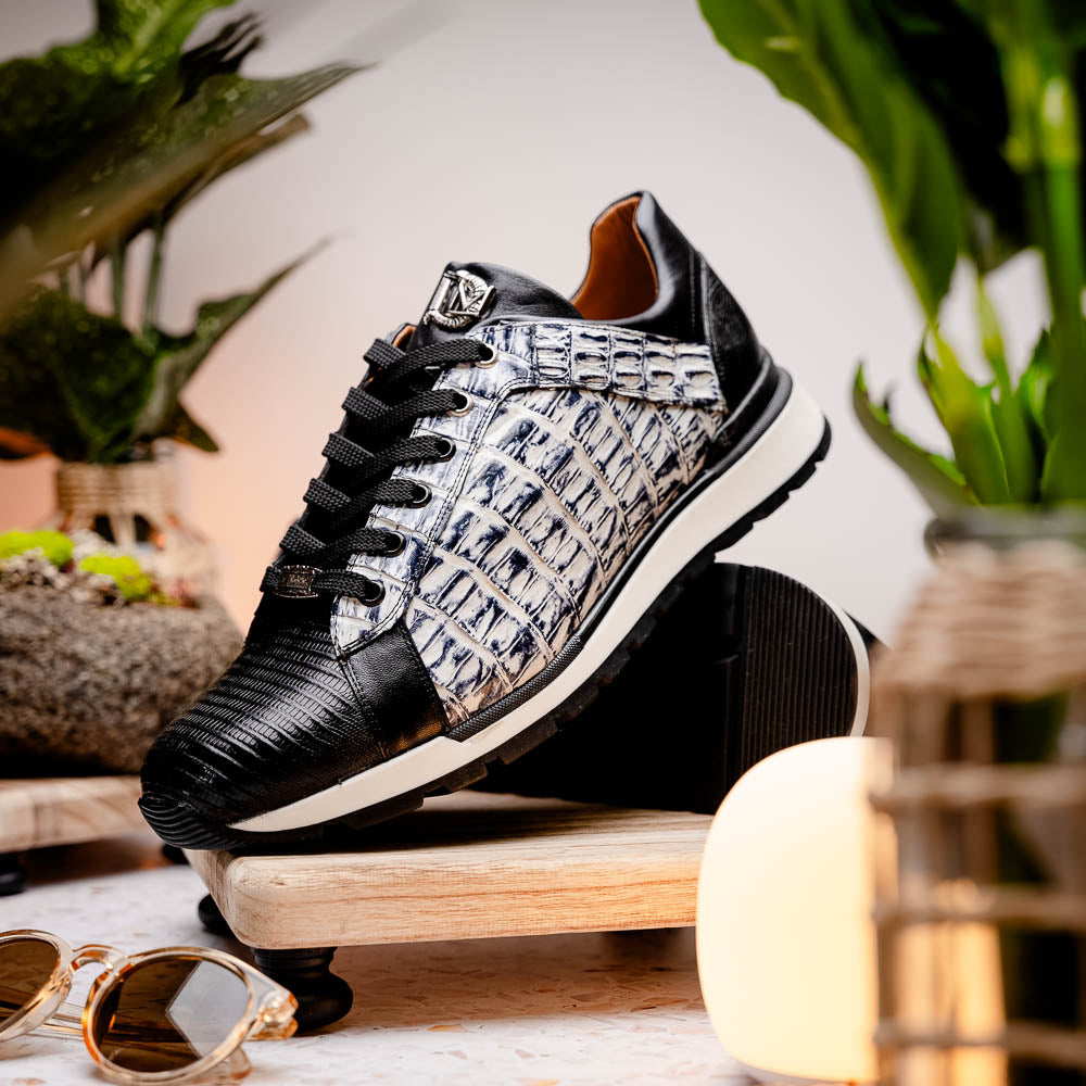 Marco Di Milano Portici Caiman & Lizard Sneakers Newspaper Combo
