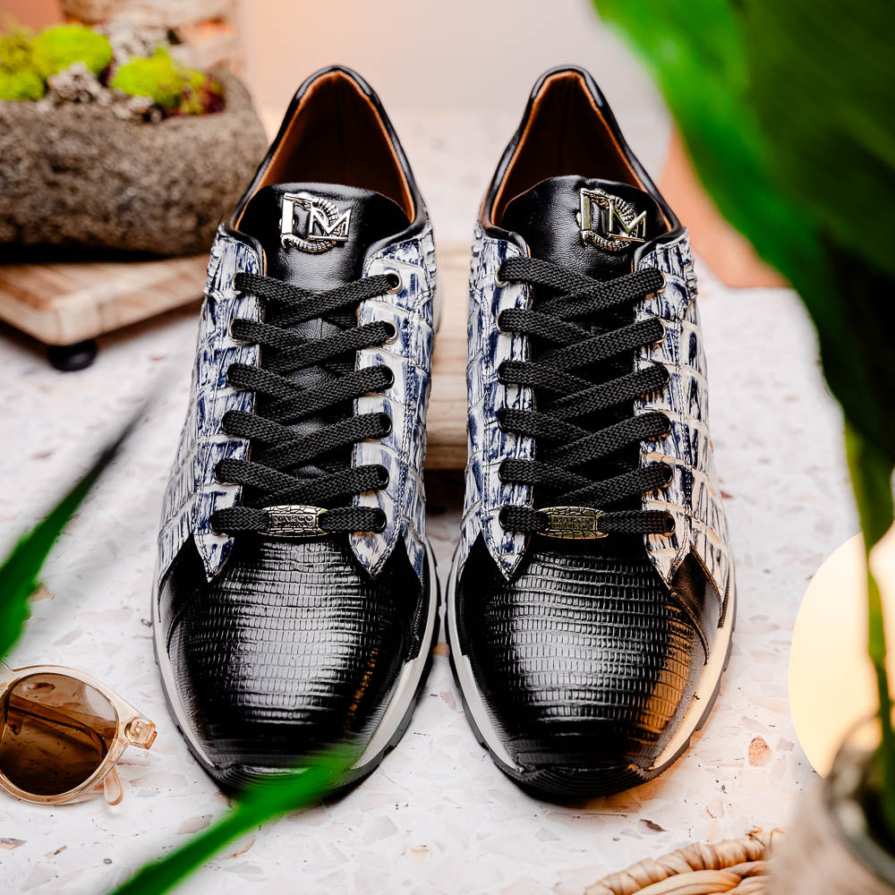 Marco Di Milano Portici Caiman & Lizard Sneakers Newspaper Combo