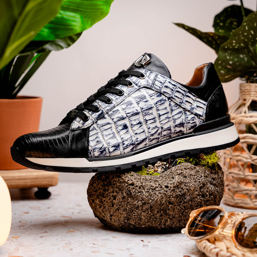 Marco Di Milano Portici Caiman & Lizard Sneakers Newspaper Combo