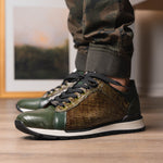 Marco Di Milano Portici Caiman & Lizard Sneakers Green Combo