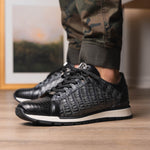 Marco Di Milano Portici Caiman & Lizard Sneakers Gray Combo