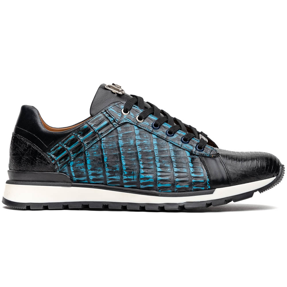 Marco Di Milano Portici Caiman & Lizard Sneakers Blue Combo