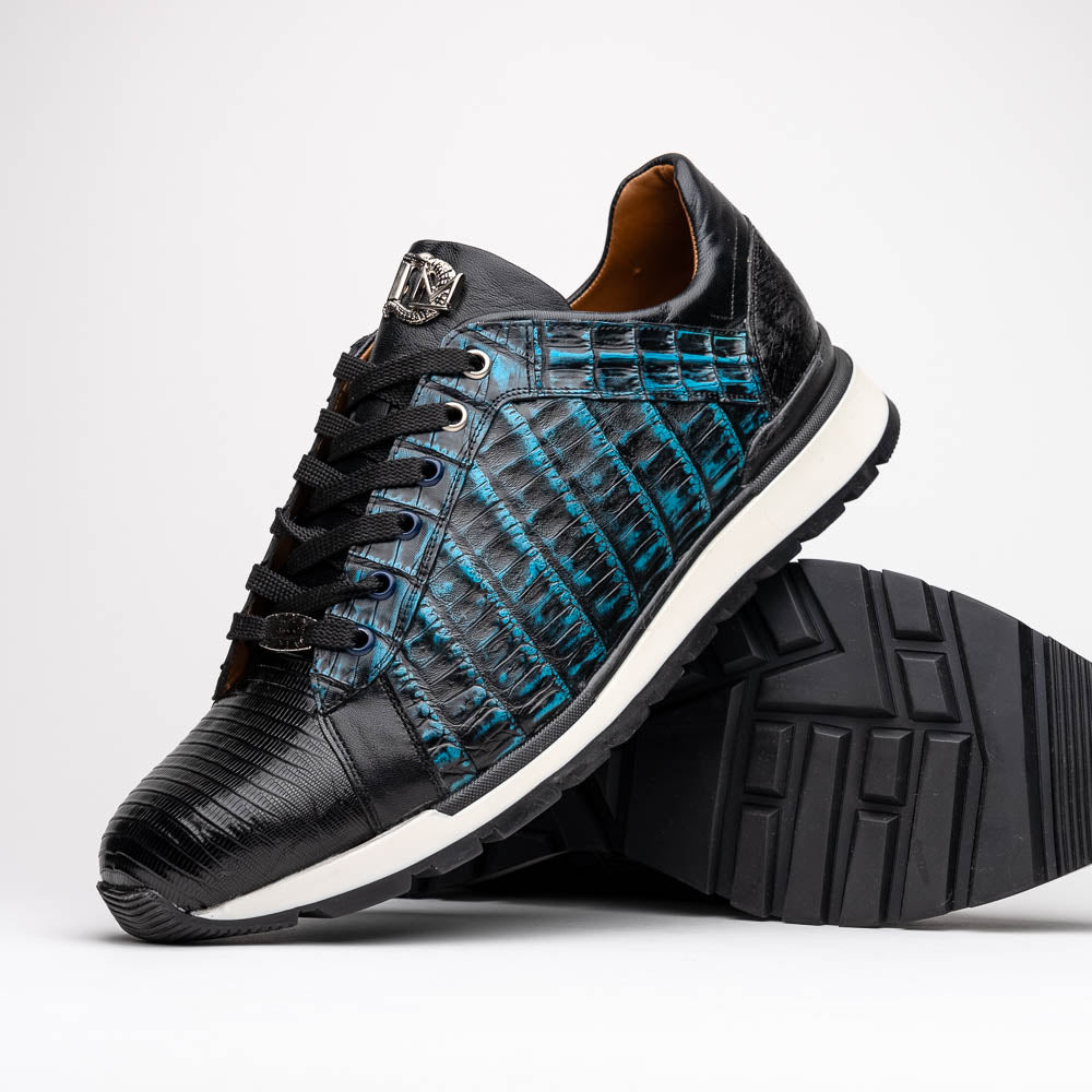 Marco Di Milano Portici Caiman & Lizard Sneakers Blue Combo