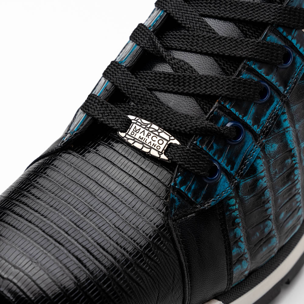 Marco Di Milano Portici Caiman & Lizard Sneakers Blue Combo