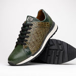 Marco Di Milano Portici Caiman & Lizard Sneakers Green Combo
