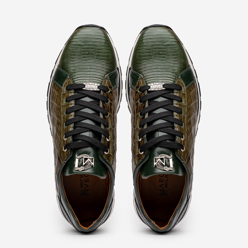 Marco Di Milano Portici Caiman & Lizard Sneakers Green Combo