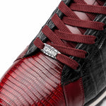 Marco Di Milano Portici Caiman & Lizard Sneakers Wine/Black Combo