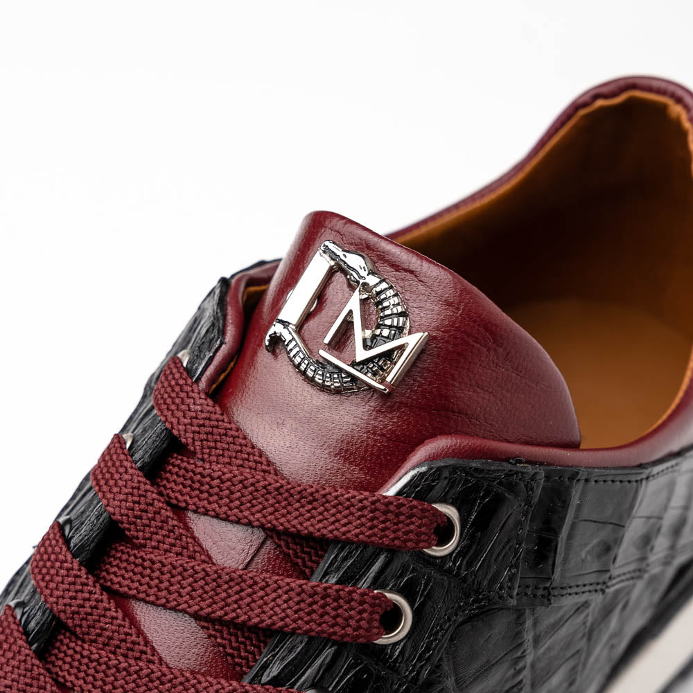 Marco Di Milano Portici Caiman & Lizard Sneakers Wine/Black Combo