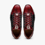 Marco Di Milano Portici Caiman & Lizard Sneakers Wine/Black Combo