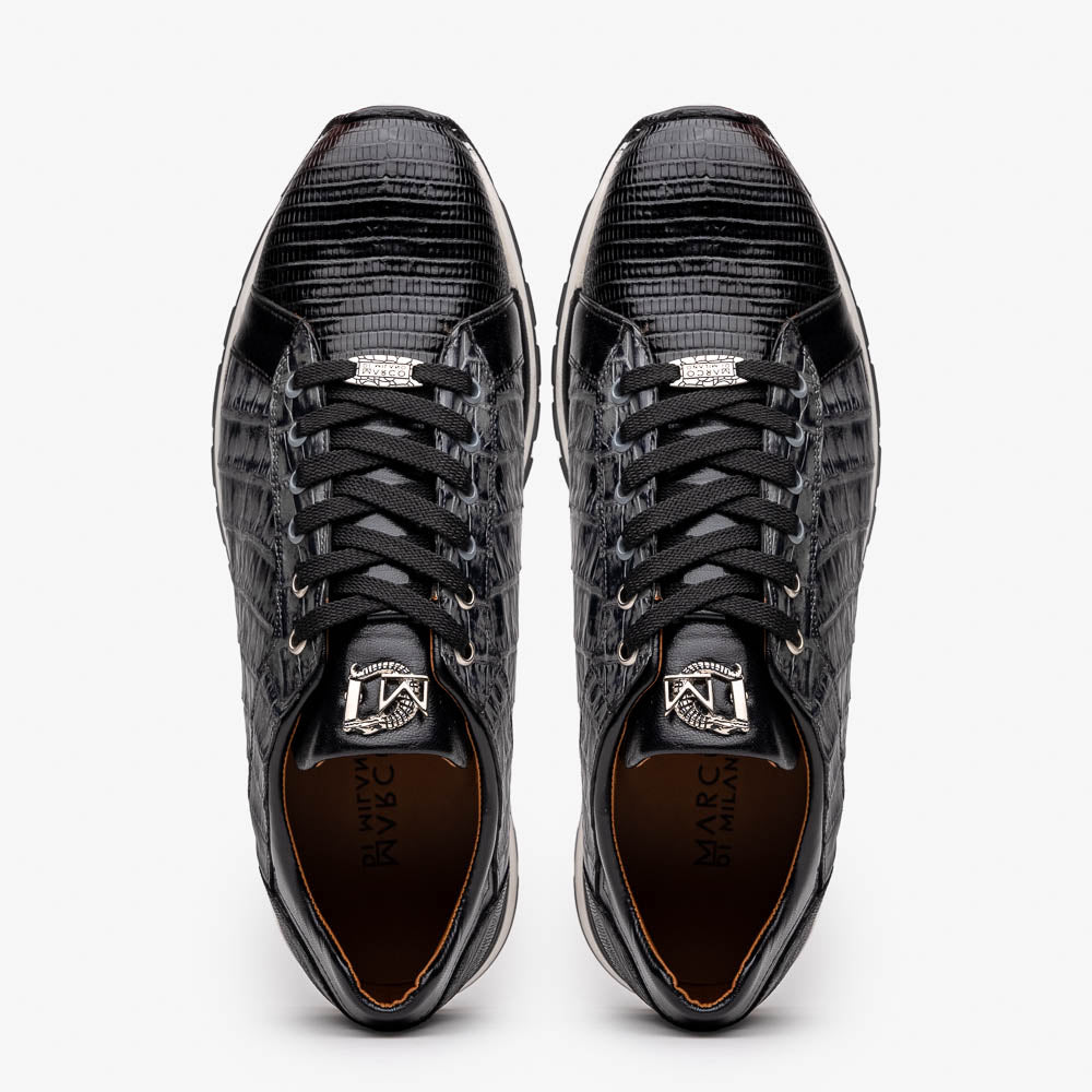 Marco Di Milano Portici Caiman & Lizard Sneakers Gray Combo
