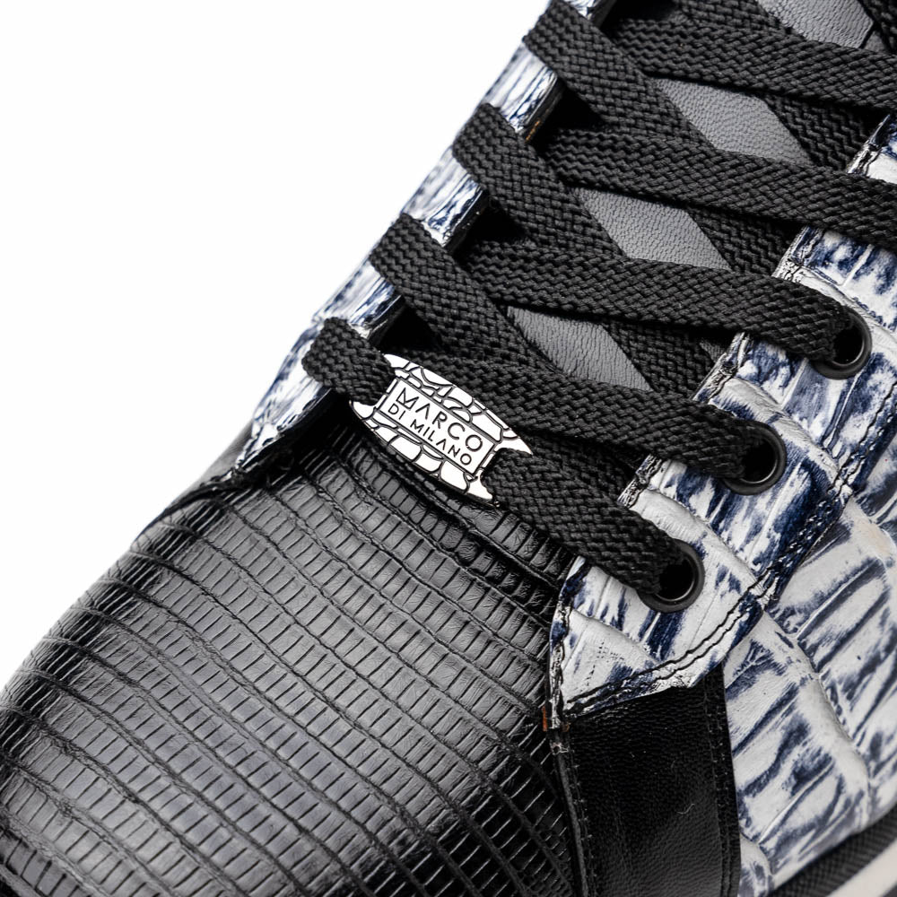 Marco Di Milano Portici Caiman & Lizard Sneakers Newspaper Combo