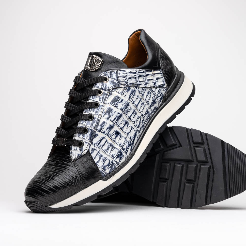 Marco Di Milano Portici Caiman & Lizard Sneakers Newspaper Combo