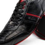 View product image 4: Marco Di Milano Portofino Ostrich Leg & Calfskin Sneaker Black / Red