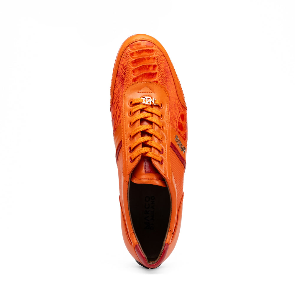 Marco Di Milano Portofino Ostrich Leg & Calfskin Sneaker Orange