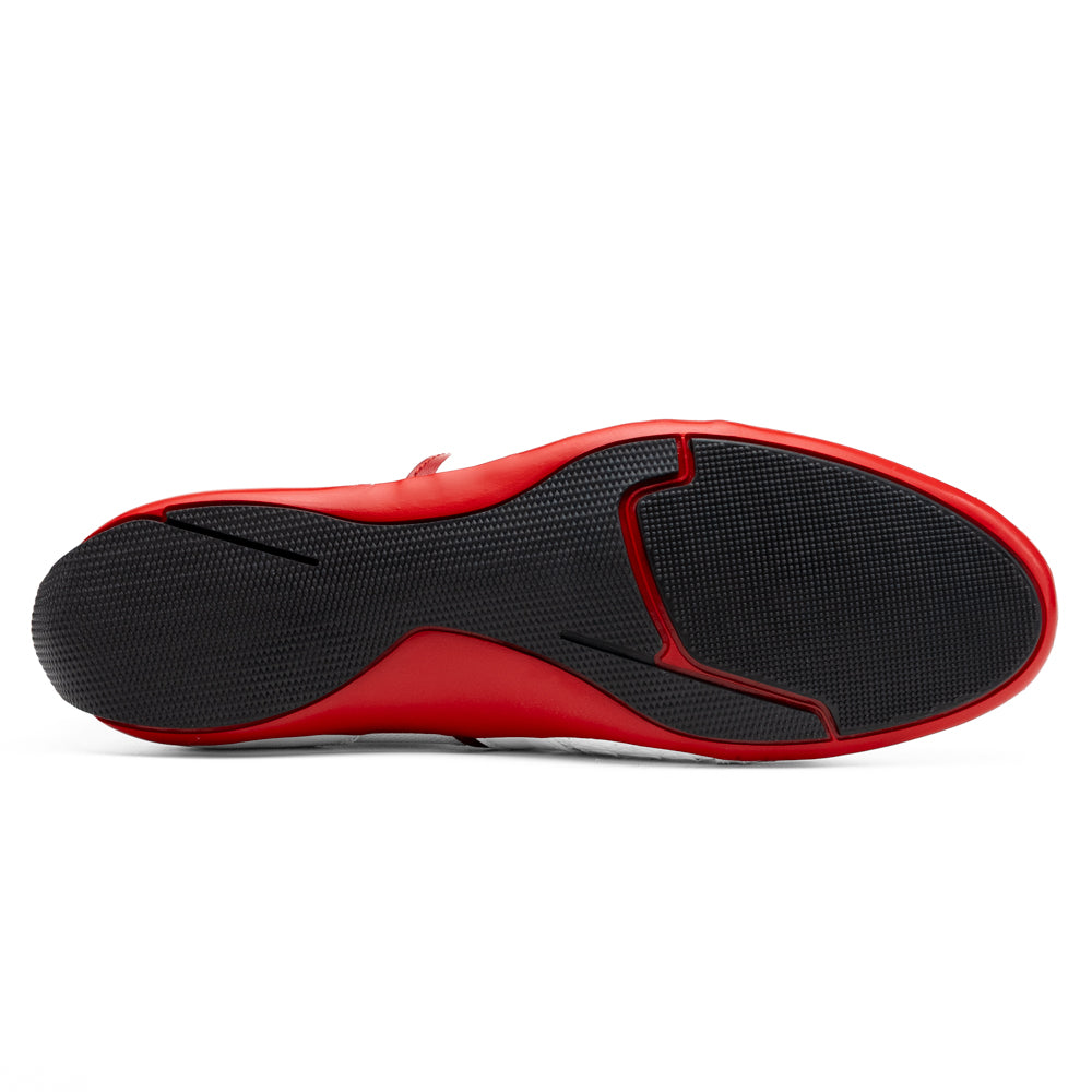 Marco Di Milano Portofino Ostrich Leg & Calfskin Sneaker White / Red