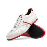 View product image 3: Marco Di Milano Portofino Ostrich Leg & Calfskin Sneaker White / Red