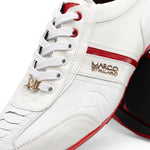 View product image 4: Marco Di Milano Portofino Ostrich Leg & Calfskin Sneaker White / Red