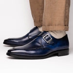 Calzoleria Toscana Preci Calfskin Monkstrap Blue