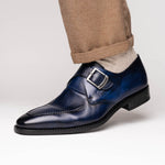 Calzoleria Toscana Preci Calfskin Monkstrap Blue