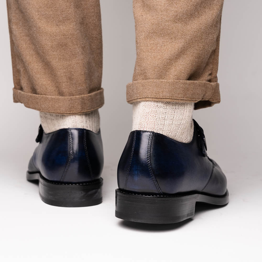 Calzoleria Toscana Preci Calfskin Monkstrap Blue