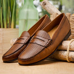 TB Phelps Preston Sheepskin Penny Loafers Pecan