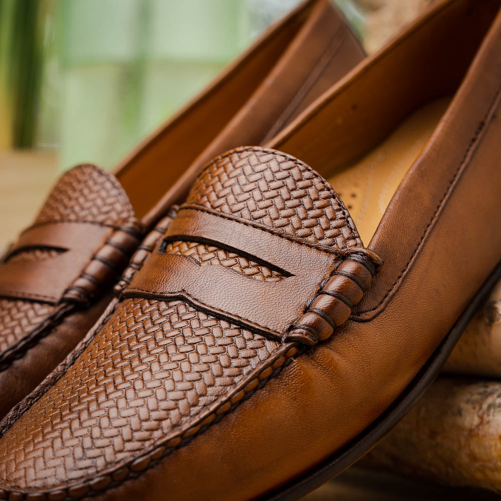 TB Phelps Preston Sheepskin Penny Loafers Pecan