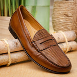TB Phelps Preston Sheepskin Penny Loafers Pecan
