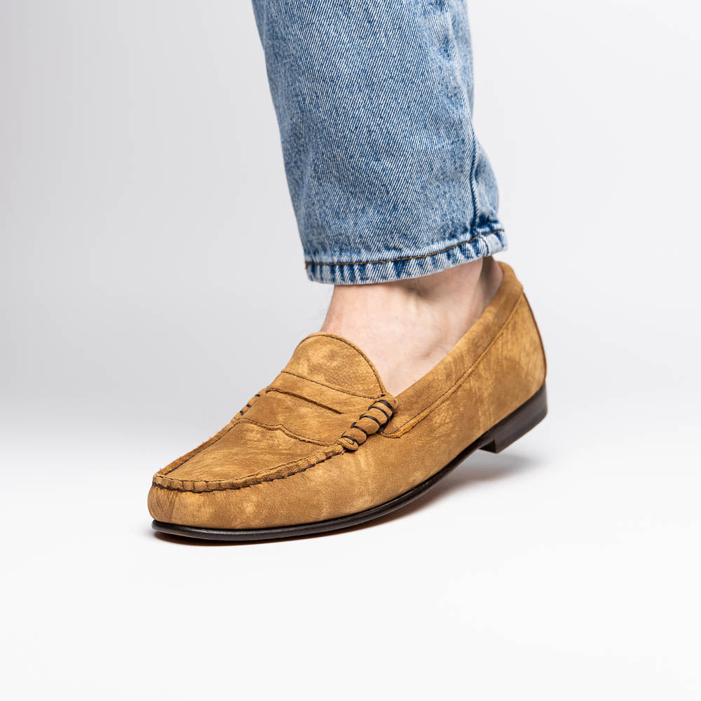 TB Phelps Preston Safari Leather Penny Loafers Tan