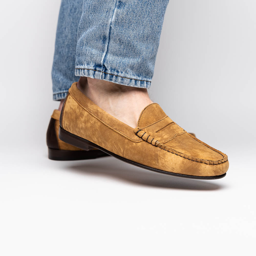 TB Phelps Preston Safari Leather Penny Loafers Tan