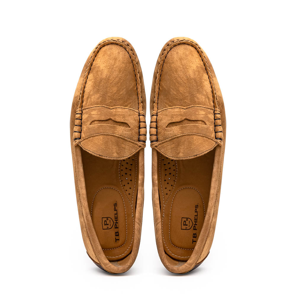 TB Phelps Preston Safari Leather Penny Loafers Tan