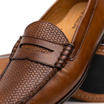 TB Phelps Preston Sheepskin Penny Loafers Pecan