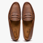 TB Phelps Preston Sheepskin Penny Loafers Pecan