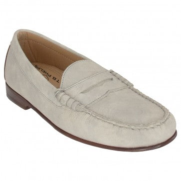 TB Phelps Preston Safari Leather Bit Loafers Washed Grey