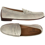 TB Phelps Preston Safari Leather Bit Loafers Washed Grey