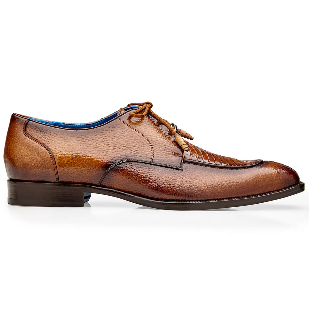 Belvedere Primo Alligator & Pebble Grain Derby Ant. Almond (R83)
