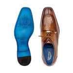 Belvedere Primo Alligator & Pebble Grain Derby Ant. Almond (R83)
