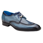 Belvedere Primo Alligator & Pebble Grain Derby Ant. Blue Safari (R83)
