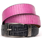 Marco Di Milano Crocodile & Cobra Belt Pink / Grey