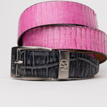 Marco Di Milano Crocodile & Cobra Belt Pink / Grey