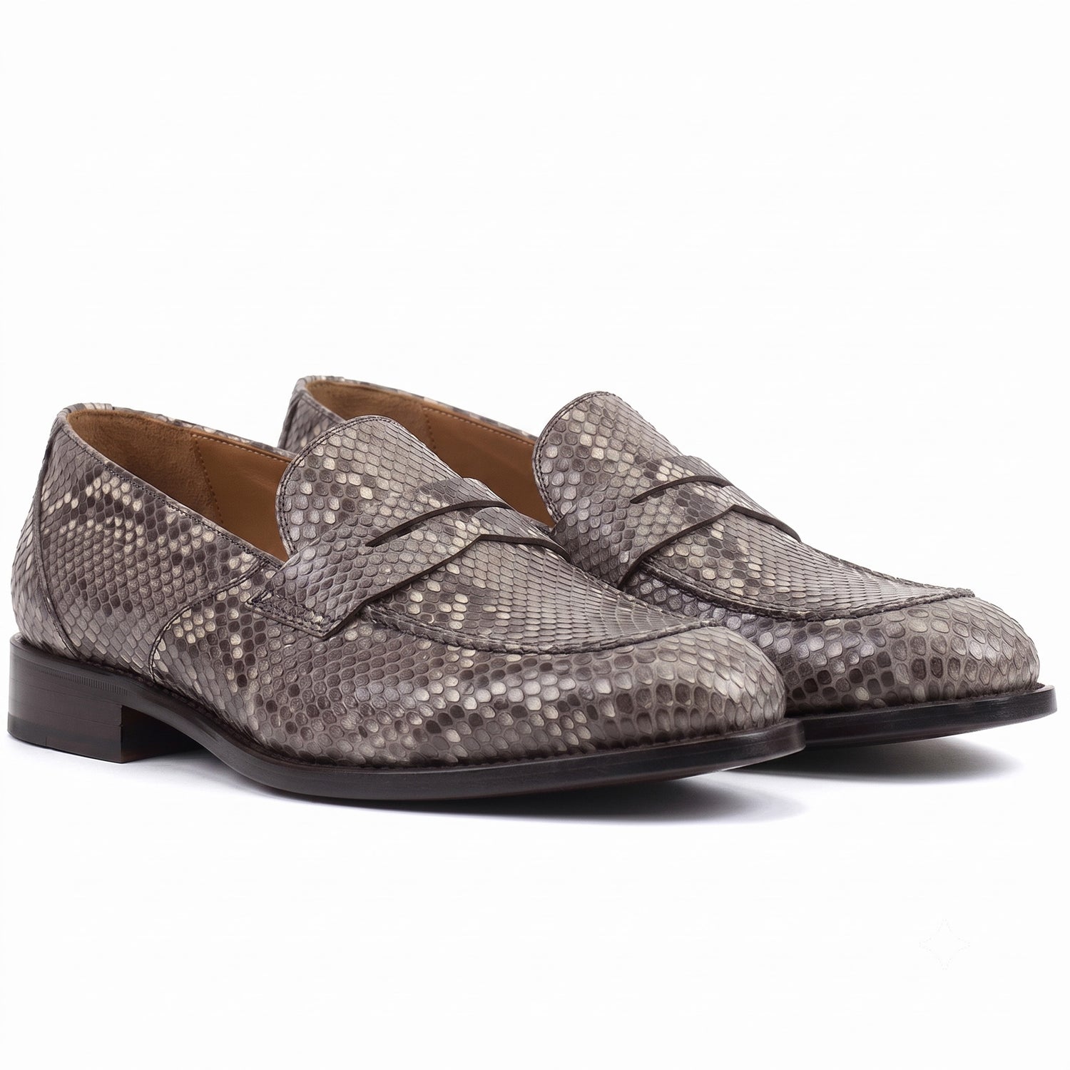 Emanuele Sempre Python Penny Loafers Grey (Special Order)