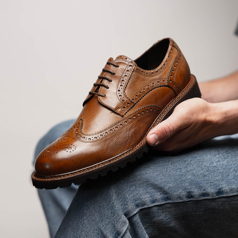 Calzoleria Toscana Q255 Dip-Dyed Calfskin Wingtip Brown