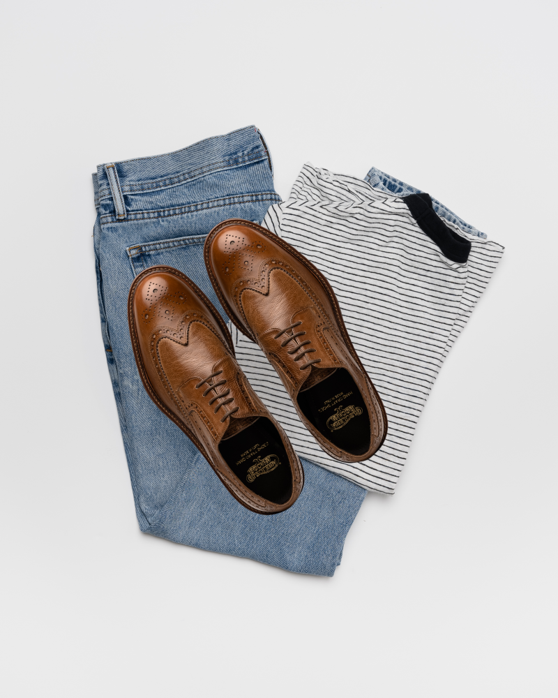 Calzoleria Toscana Q255 Dip-Dyed Calfskin Wingtip Brown