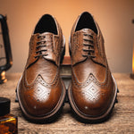 Calzoleria Toscana Q255 Dip-Dyed Calfskin Wingtip Brown