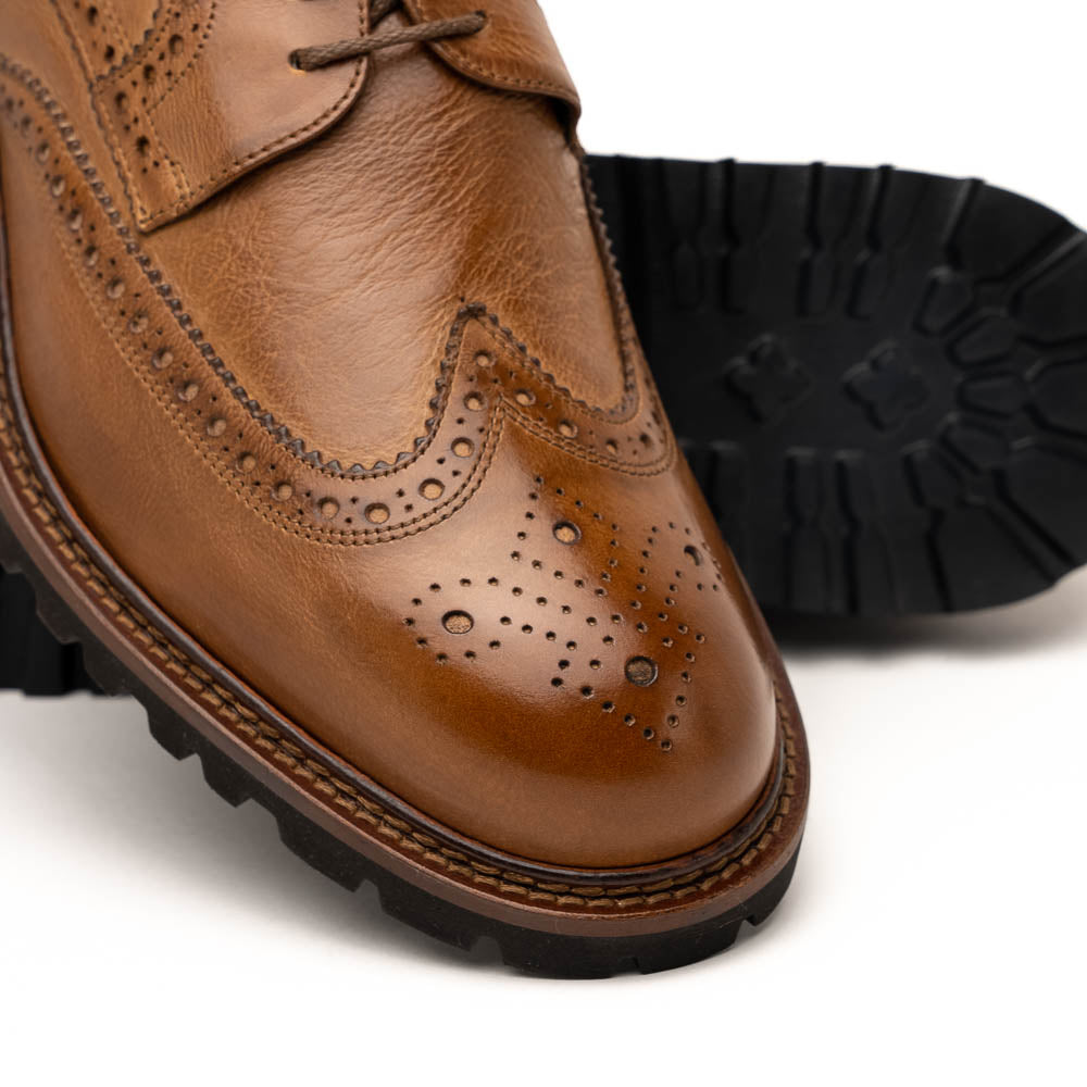 Calzoleria Toscana Q255 Dip-Dyed Calfskin Wingtip Brown