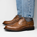 Calzoleria Toscana Q255 Dip-Dyed Calfskin Wingtip Brown