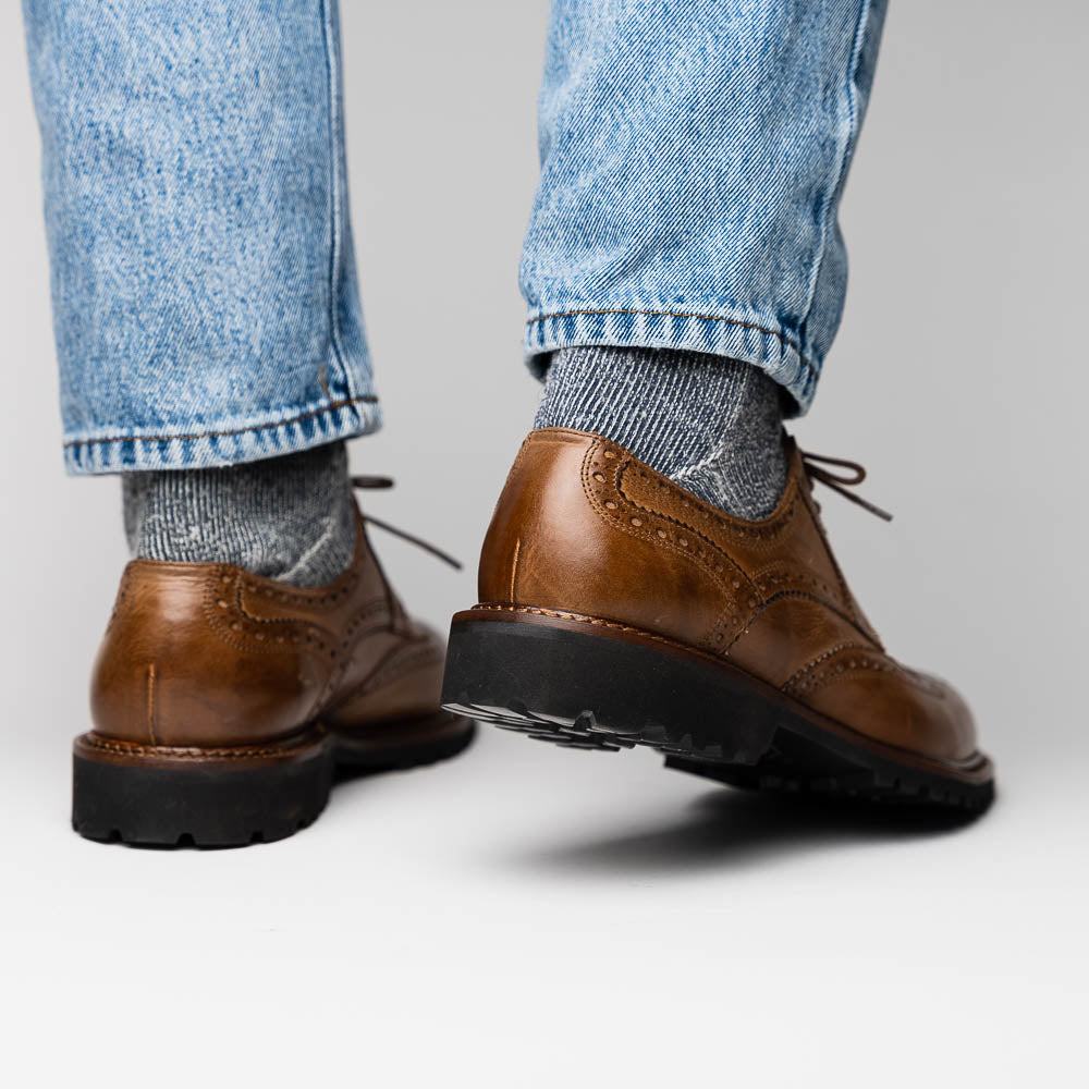 Calzoleria Toscana Q255 Dip-Dyed Calfskin Wingtip Brown