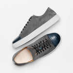 Calzoleria Toscana Q421 Crocodile & Suede Sneakers Grey