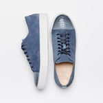 Calzoleria Toscana Q421 Crocodile & Suede Sneakers Blue