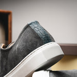 Calzoleria Toscana Q421 Crocodile & Suede Sneakers Grey