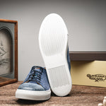 Calzoleria Toscana Q421 Crocodile & Suede Sneakers Blue